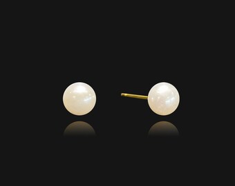 Freshwater Pearl Stud Earrings - Gold Stud Earrings - Small Pearl Studs - Pearl Stud Earrings For Women - Bridesmaid Earrings