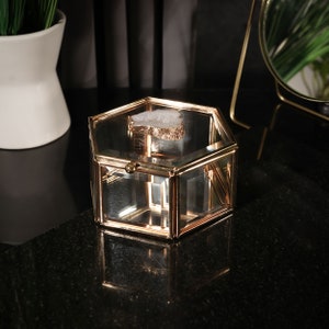 Glas Achat Kristall Trinket Box: Gold / Silber Schmuck Aufbewahrung