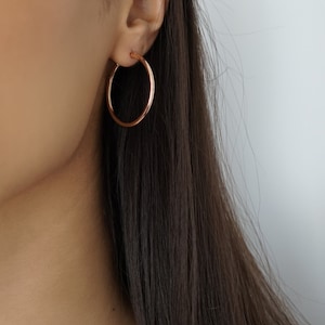 Rose Gold Hoop Earrings - Small Rose Gold Hoop Earrings - Large Rose Gold Hoop Earrings