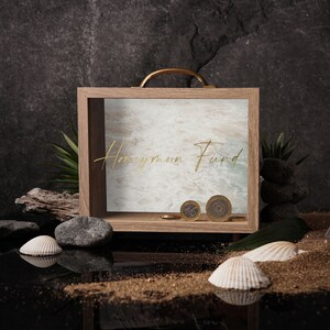 Tirelire 'Honeymoon' En Forme De Boîte Aux Lettres - Cadeau Mariage, Bois Et Plexiglas, Blanc, Occasion