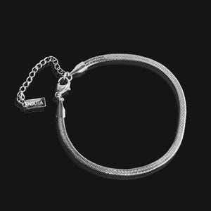☆TATIANA☆ Silver 925 Modern Flat Snake Chain Bracelet BR17 MUSINSA | TATIANA (Silver 925) Modern Flat Snake Chain