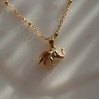 Collana Donna Elefante E Gufo Con Occhio Del Malocchio – Ciondolo Portafortuna Placcato Oro 18k, Acciaio Inox