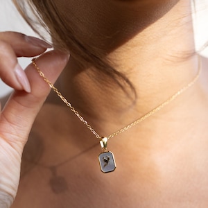 Gold Phoenix Necklace: Mother of Pearl Firebird Pendant