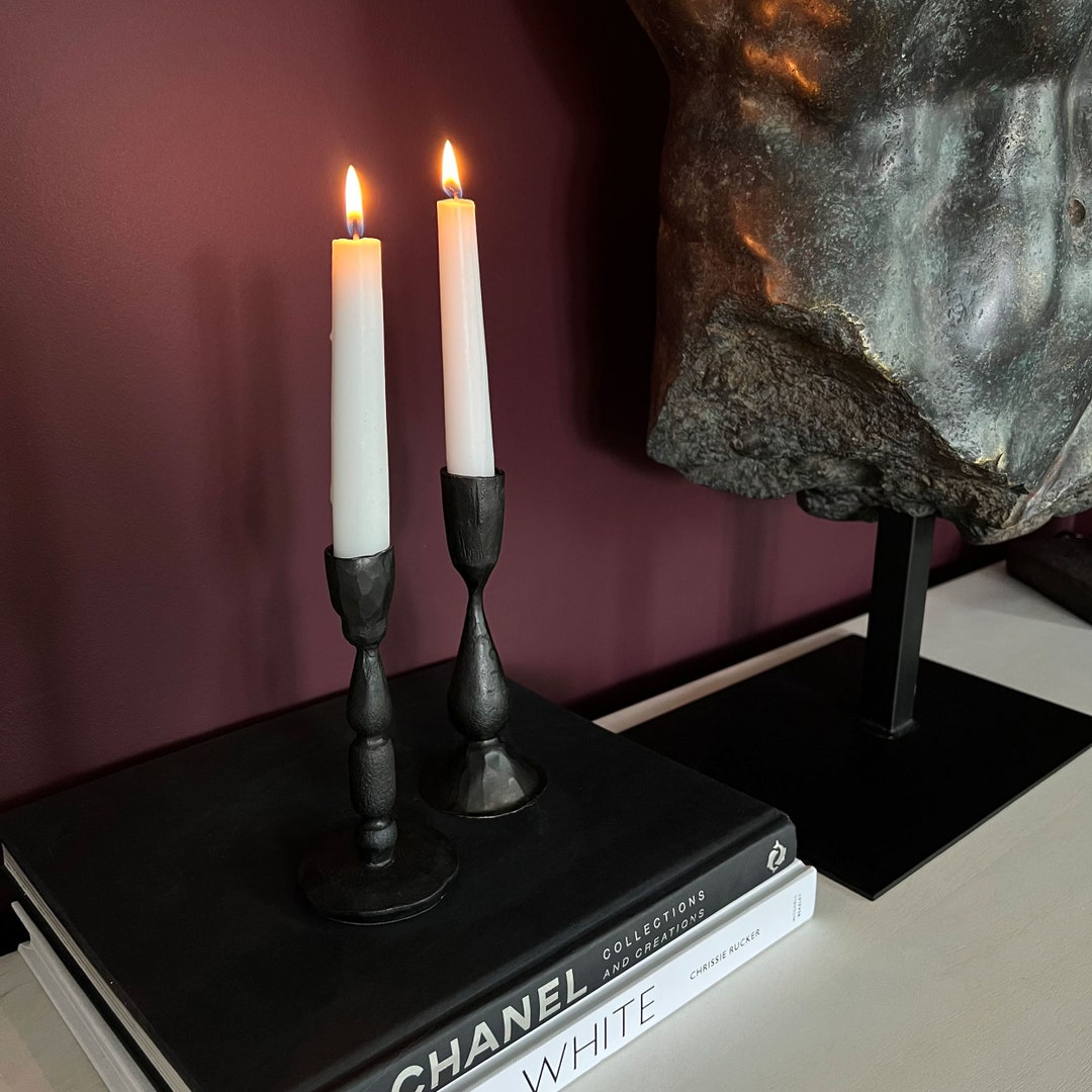 Black Candlestick Holder Set of 2 Candlestick Holders Etsy New Zealand