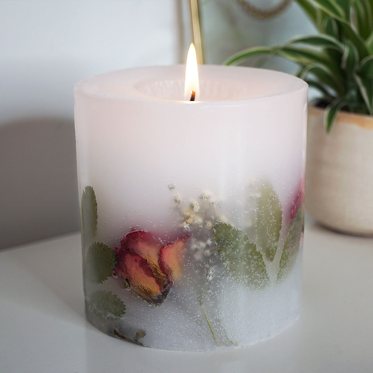 Mother’s Day Floral Botanical Scented Pillar Candle Red | Etsy UK