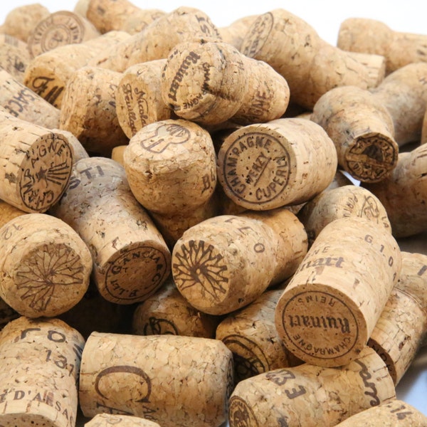 Champagne Corks - Premium Real Corks from Europe - Ideal for Craft - Corkboard - Christmas Decorations - Wedding Placecard Holder