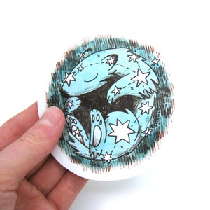 Bear Star Sticker, grote duurzame dierensticker