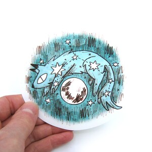 Sticker Cat Star, grote maansticker