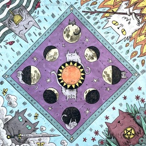 Tissu pour tarot de chat, tissu soyeux pour la lecture de cartes divinatoires