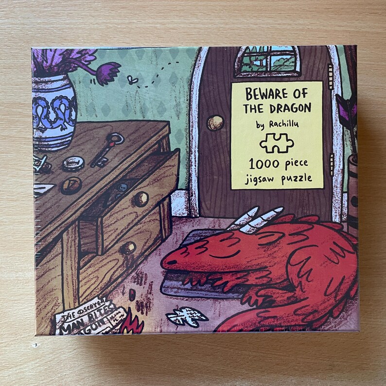 Sleeping Dragon 1000 piece Jigsaw Puzzle, Cosy Fantasy Art image 10
