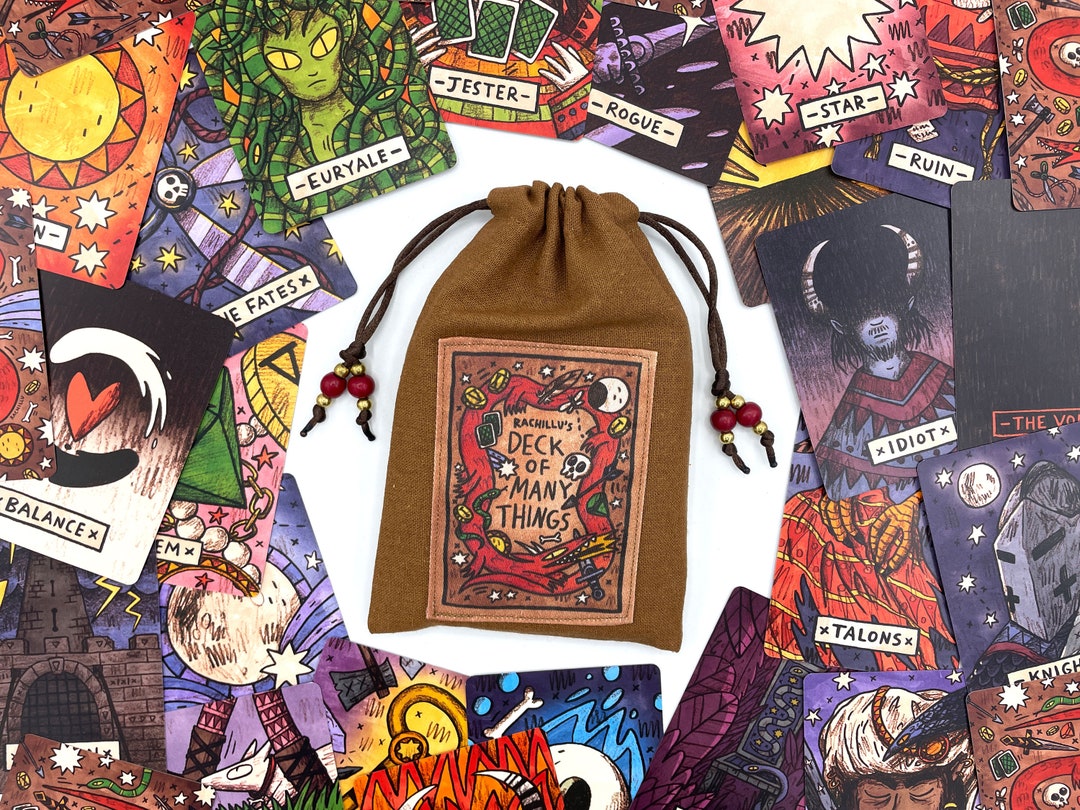The Deck of Many Things Playing Card Deck for Dnd Games, Uniquely Illustrated With Handmade