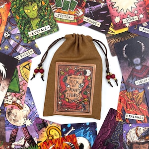 Jeu de cartes de nombreuses choses pour les jeux 5e avec sac à cordon fait main et guide