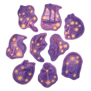 Lenormand Holographic Sticker Set, Star Constellation Vinyl Matte Stickers image 2