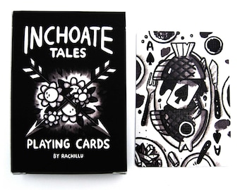 Einzigartiges Spielkarten Deck - Inchoate Tales - Vollständig illustriertes Monochromes Poker Deck