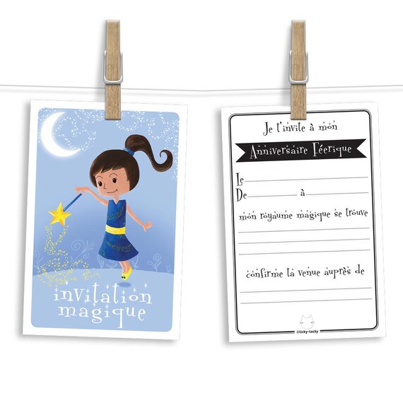 Kit De 6 Cartes D Invitation Anniversaire De Fee Pour Etsy Kit De 6 Cartes D Invitation Anniversaire De Fee Pour Etsy