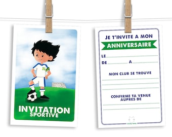 Personnalisé Football Fête D'Anniversaire Invitations Avec Enveloppes 