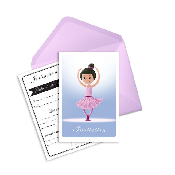 Kit De 6 Cartes D Invitation Anniversaire Danse Pour Etsy