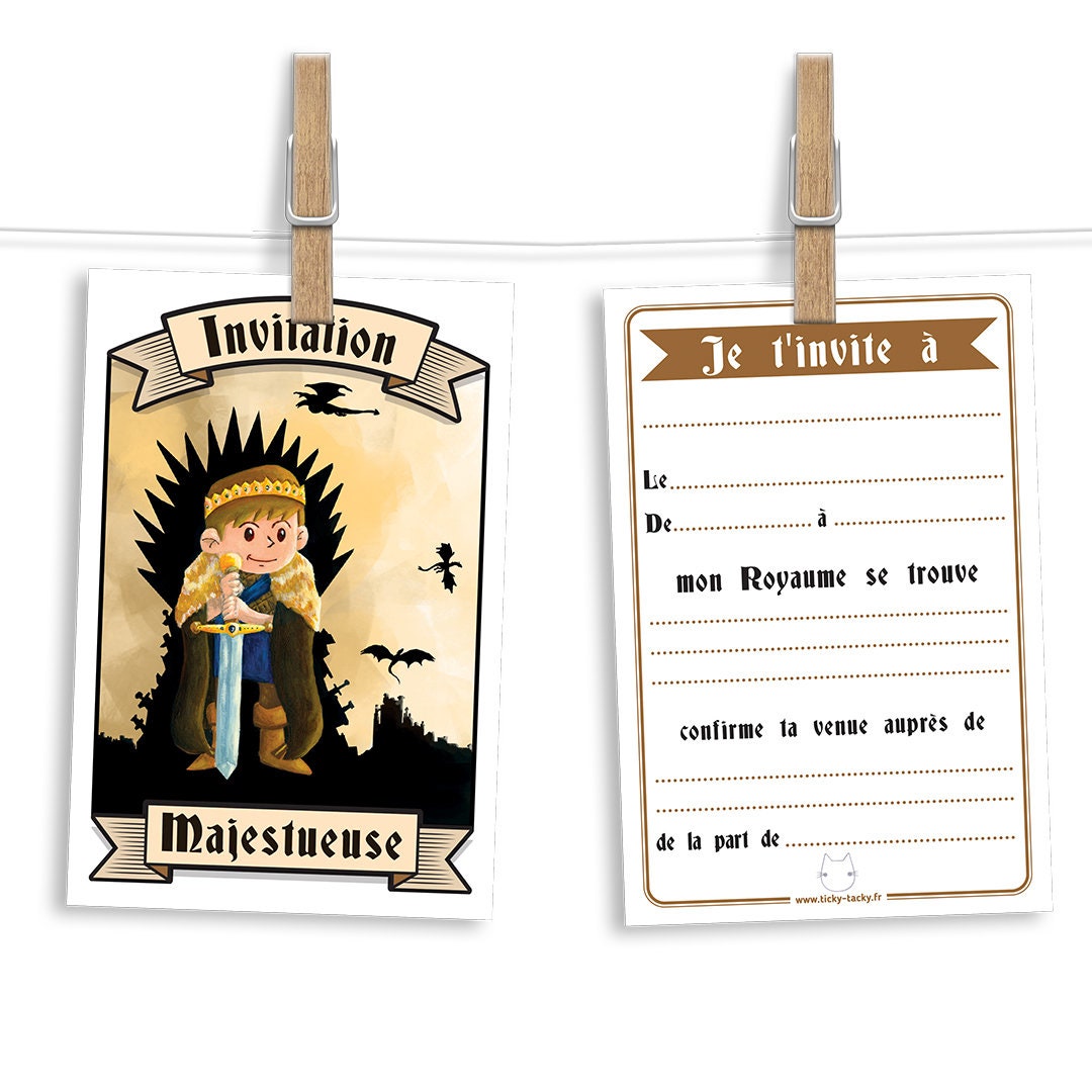 Kit De 6 Cartes D Invitation Pour Enfant Avec Ses Etsy Uk
