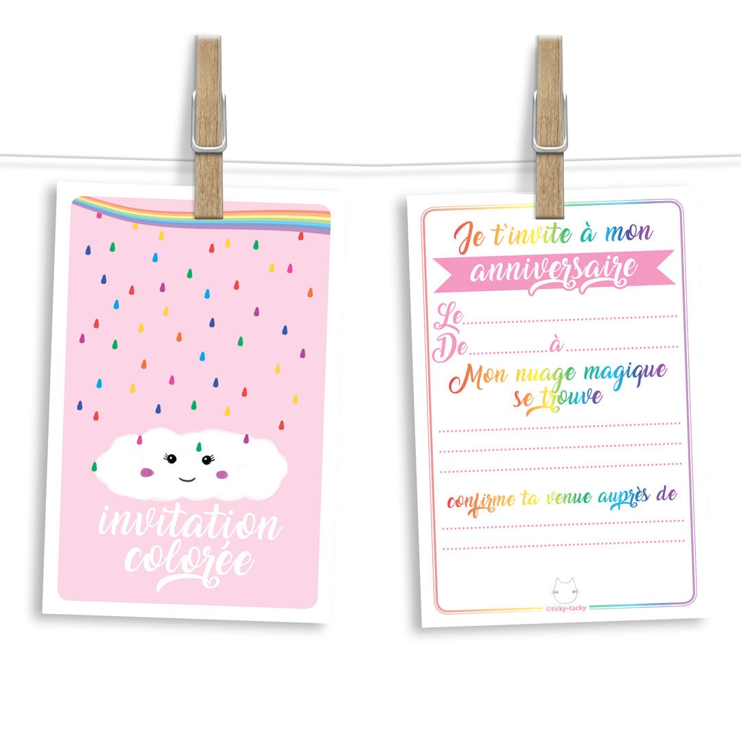 Kit De 6 Cartes D Invitation Anniversaire Pour Enfant Avec Etsy Israel