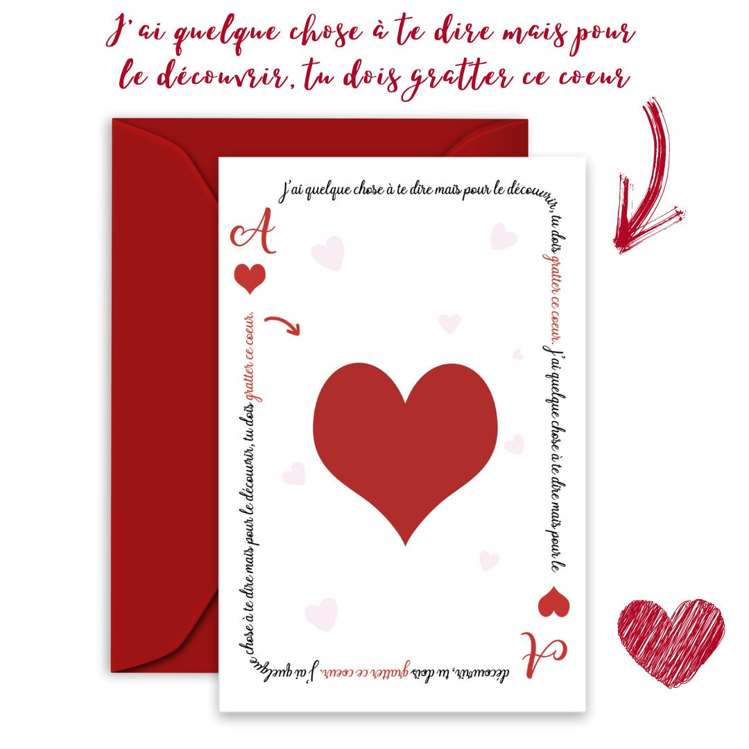 2# Carte Originale pour la Saint Valentin « Enveloppe Cœur +