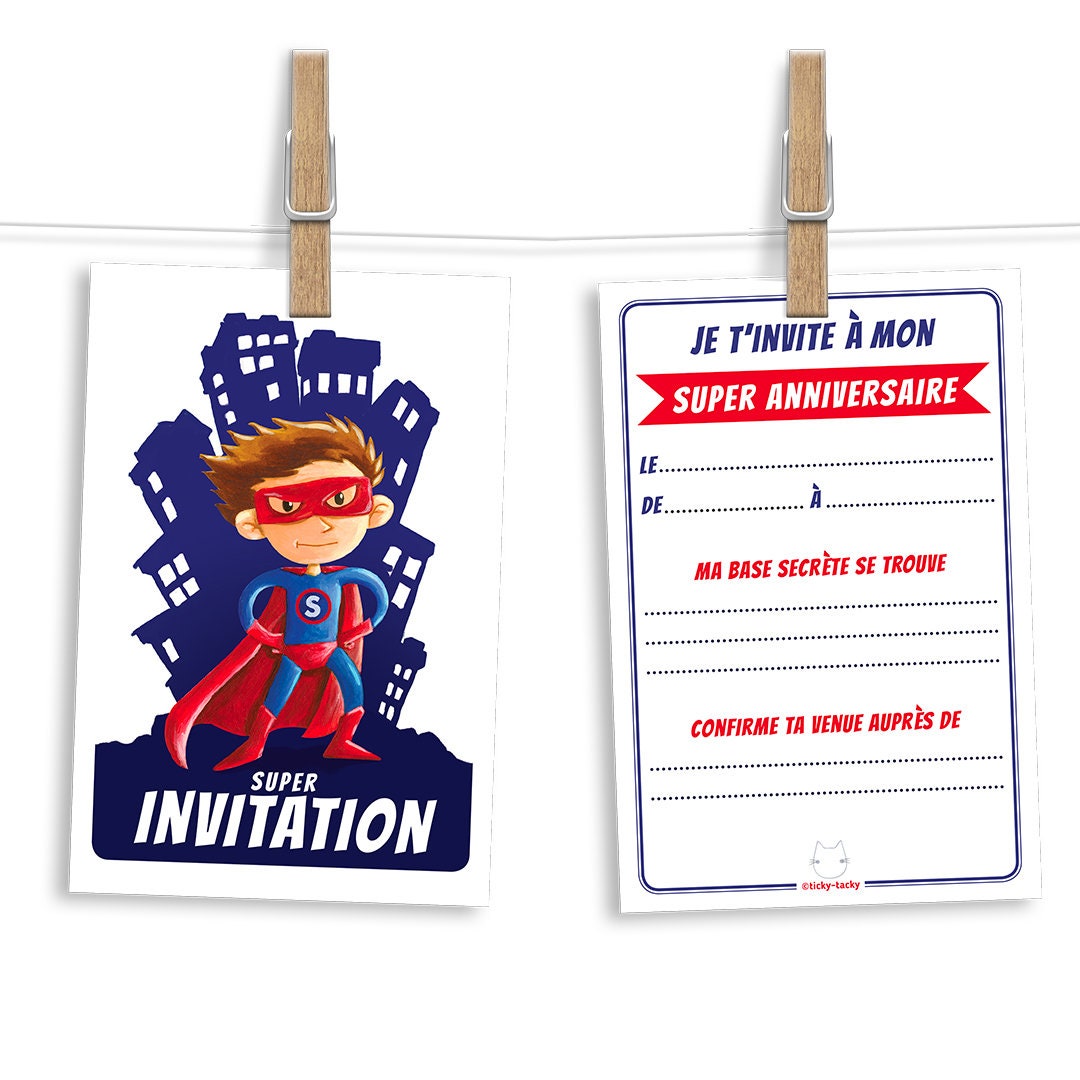 Kit De 6 Cartes D Invitation Anniversaire Pour Enfant Avec Etsy Ireland