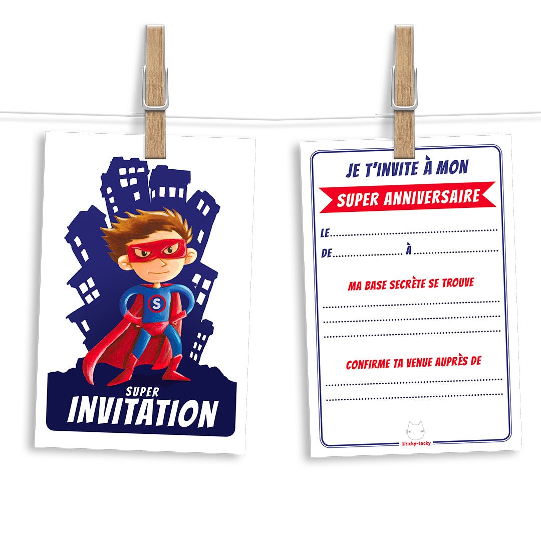 Kit De 6 Cartes D Invitation Anniversaire Pour Enfant Avec Etsy Singapore