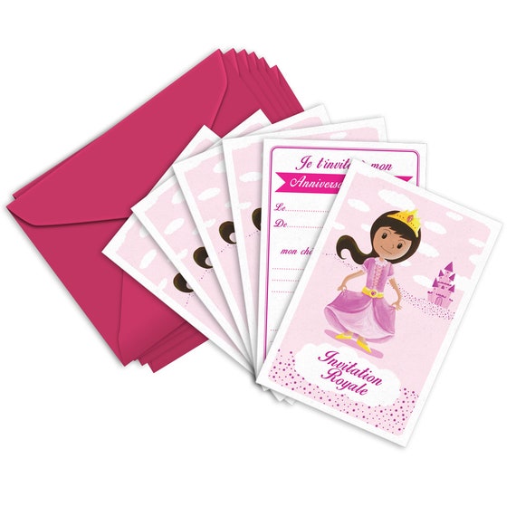 Kit De 6 Cartes D Invitation Anniversaire Princesse Pour Etsy Kit De 6 Cartes D Invitation Anniversaire Princesse Pour Etsy