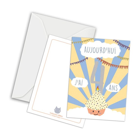 Maxi Carte Anniversaire Avec Son Enveloppe Anniversaire Des Etsy