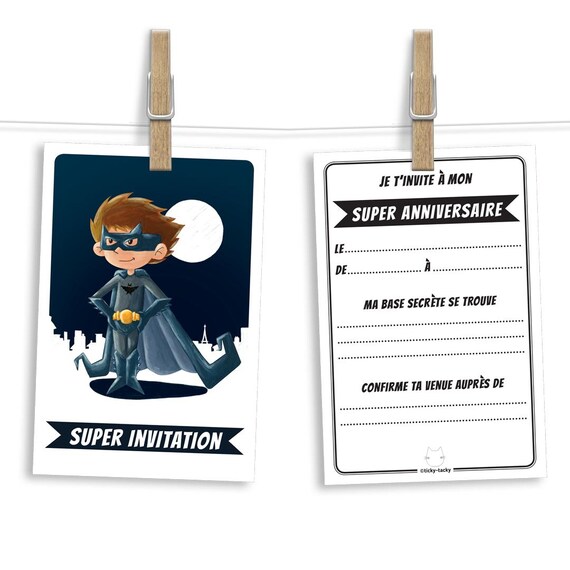 Kit De 6 Cartes D Invitation Anniversaire Avec Ses Etsy