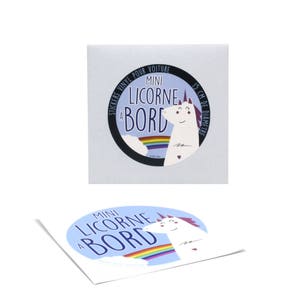 Stickers bébé à bord pour voiture Mini Licorne image 3