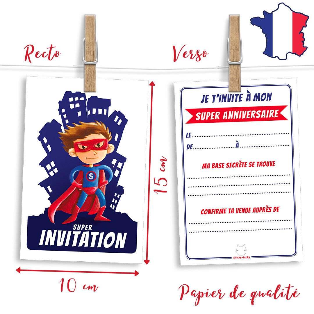Kit De 6 Cartes D Invitation Anniversaire Pour Enfant Avec Etsy