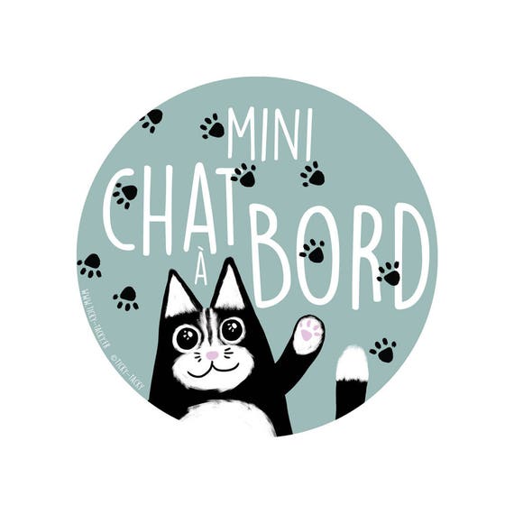 Sticker Bebe A Bord Pour Voiture Mini Chat A Bord Etsy
