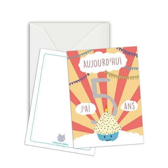 Maxi Carte Anniversaire Avec Son Enveloppe Anniversaire De Etsy