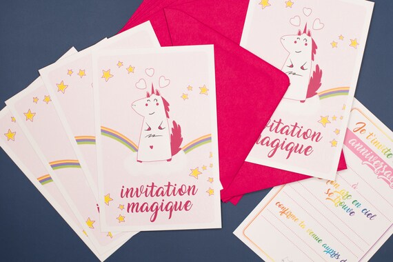 Kit De 6 Cartes D Invitation Anniversaire Pour Enfant Avec Etsy