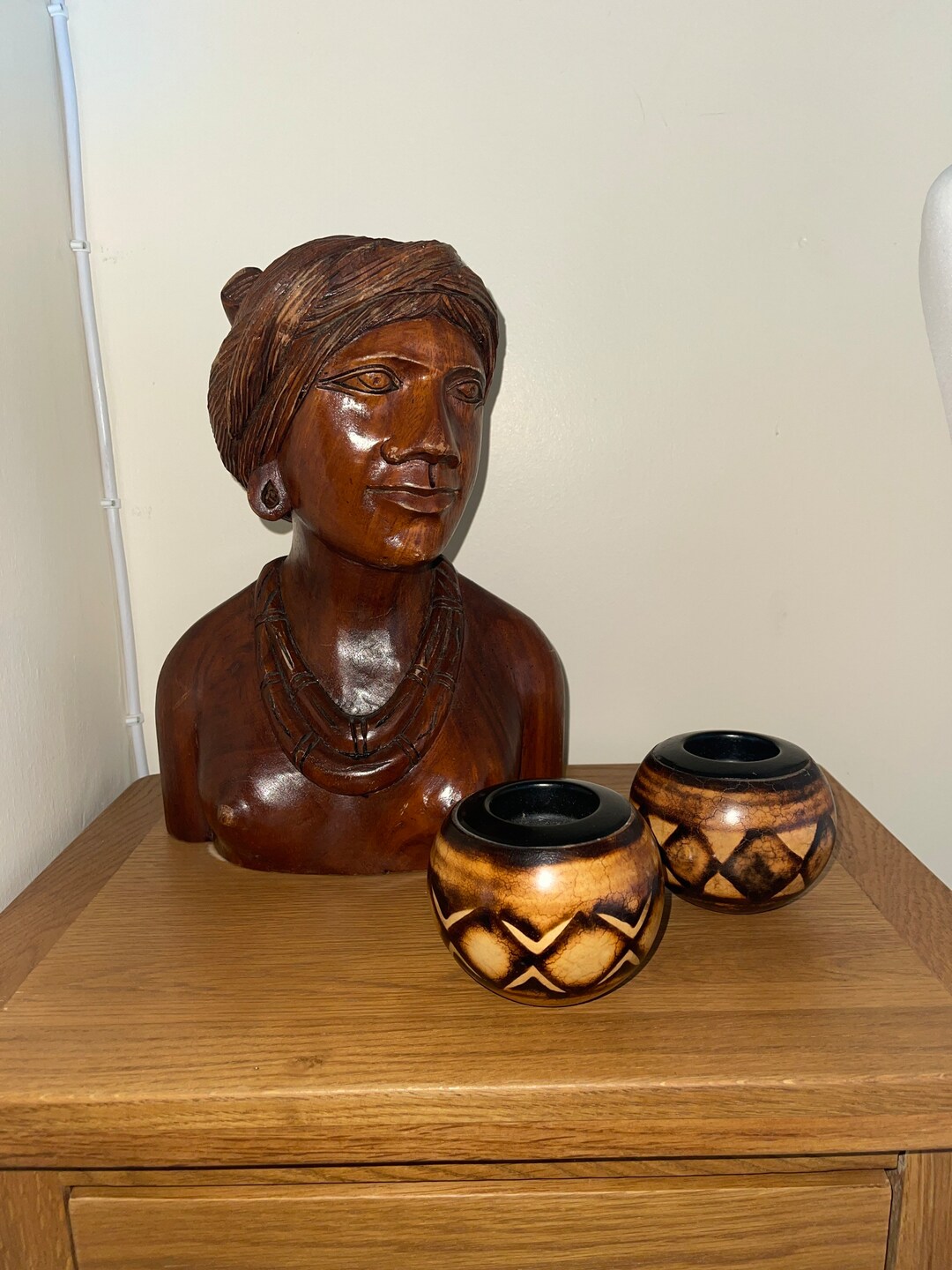 Vintage Wood Carving Large African Tribal Head Bust Carving Etsy UK