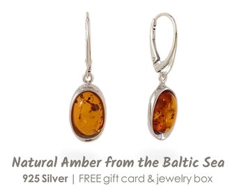 Vintage Amber Color Dangling Earrings 3.5\u201d Dangle