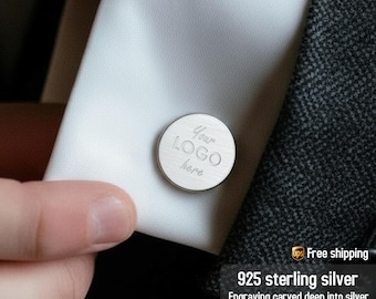 Customized LOGO Cufflinks, Silver Cufflinks, Boss gift Ideas, Corporate Cufflinks, Company Logo, Promotional Cufflinks, Promotional gift