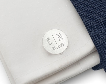 Custom cufflinks for Groom - Gift for Groom from Bride - Groom Wedding Cufflinks - Silver Cufflinks