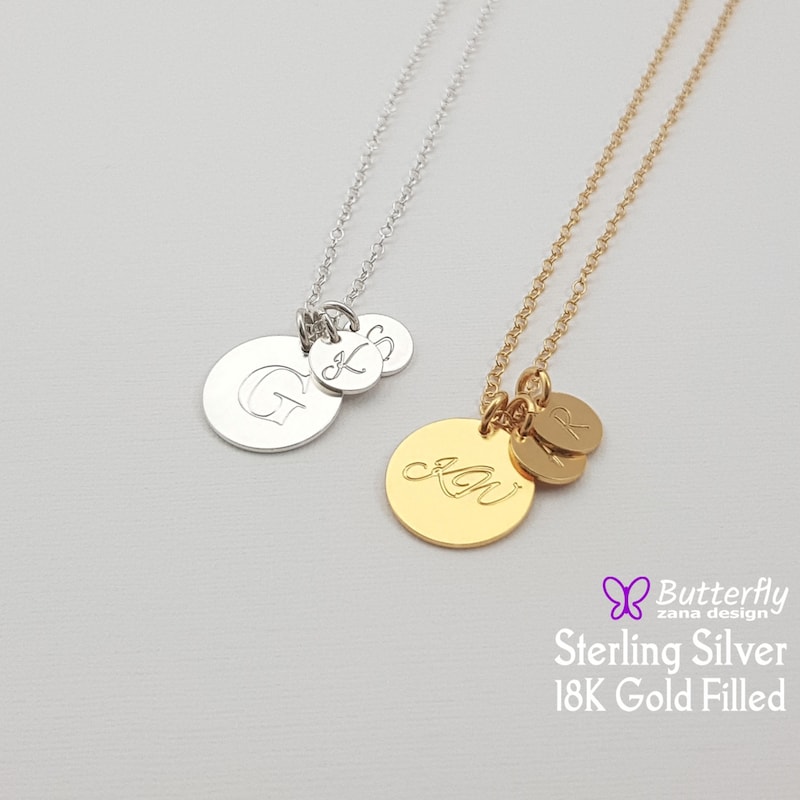 Childrens Initials Necklace Charms Childrens Initials Necklace