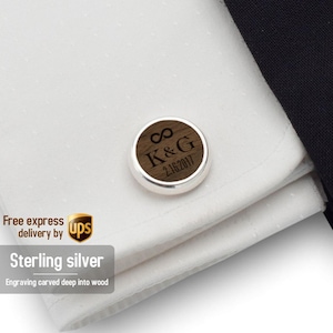 Personalized wedding cufflinks, Date and Initial Cufflinks, Groom Gift from Bride, Custom cufflinks, Engraved cufflinks Gift For Groom