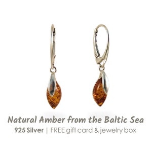 Gift for her, Amber dangle earring, Best friend gift, Amber Jewellery, Gift Jewelry, Bernstein, Amber silver jewelry, Stone earrings