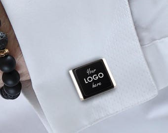 Customized LOGO Cufflinks - Corporate Cufflinks - Silver Cufflinks - Boss gift Ideas - Custom Company Logo - Promotional Cufflinks