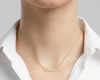 Personalized Mama Necklace - Gift for Mom -New Mom gold necklace - Initial Necklace for Mother's day gift
