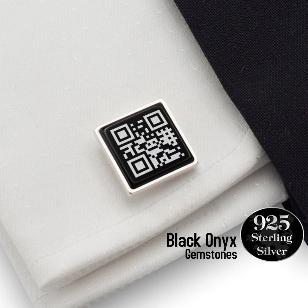 Secret Message QR Code Cufflinks, Geek Cufflinks, Personalised ...