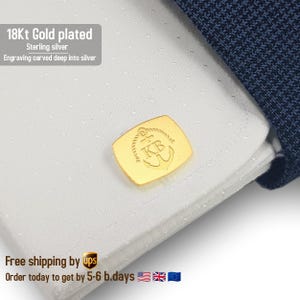 Marine Anchor Gold cufflinks, Engraved Gold Cufflinks, Nautical, Sailing, Groom, Wedding Anchor Jewelry, Mens Cufflinks