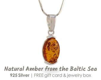 Honing Amber ketting, Amber sieraden, echte Amber sieraden, cadeau sieraden, Sterling Zilver, Baltische barnsteen hanger, Amber zilveren sieraden