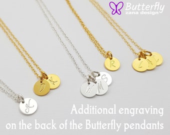 Additional engraving on the back of the ZaNa Design Butterfly pendants