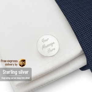 Personalized cufflinks, Engraved cufflinks, 925 silver cufflinks, Groom Cufflinks, Mens cufflinks, Gift for Him, Wedding Cufflinks