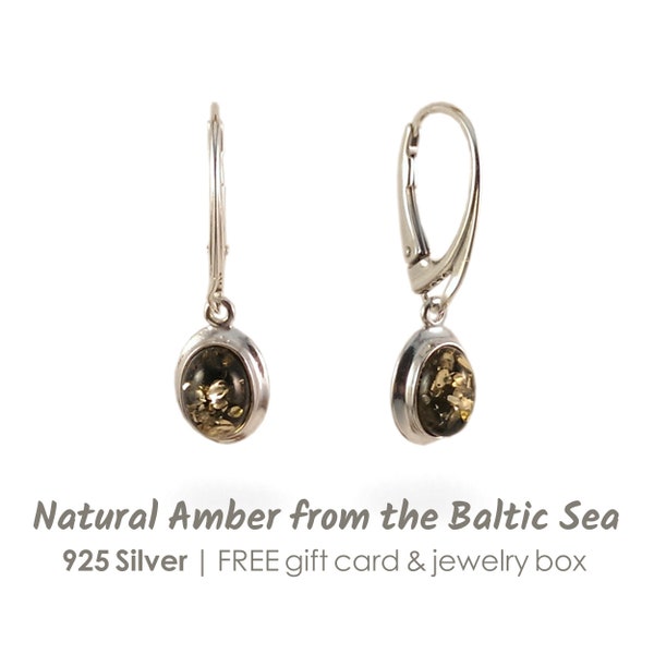 Green amber dangle earring, Gift For Wife, Wife Birthday, Womens earrings, Birthday gift, Gemstone earrings, Stone dangle earrings
