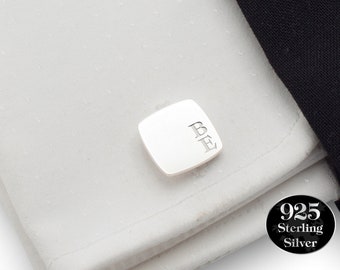 Custom cufflink, Sterling Silver Engraved Cufflinks, Cuff link Personalized, Man cufflinks, ZanaDesign